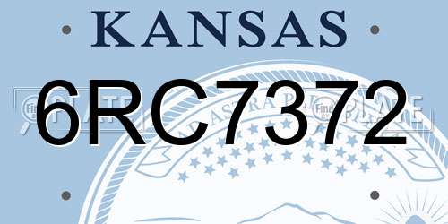 6RC7372 Kansas License Plate