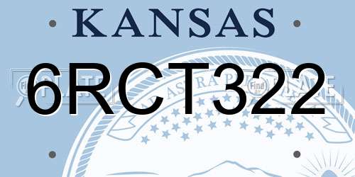 6RCT322 Kansas License Plate