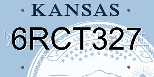 6RCT327 Kansas License Plate