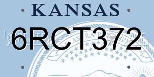 6RCT372 Kansas License Plate