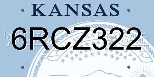 6RCZ322 Kansas License Plate
