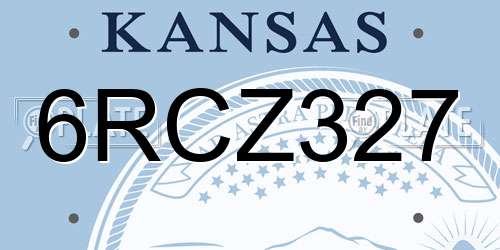6RCZ327 Kansas License Plate