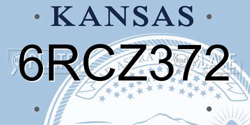 6RCZ372 Kansas License Plate
