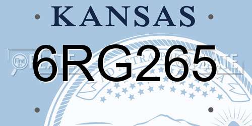 6RG265 Kansas License Plate
