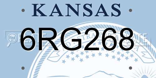 6RG268 Kansas License Plate