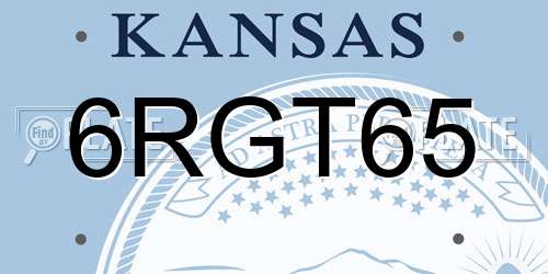 6RGT65 Kansas License Plate