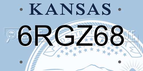 6RGZ68 Kansas License Plate