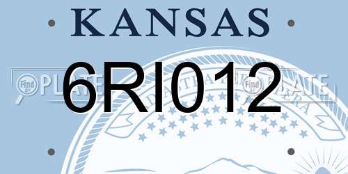 6RI012 Kansas License Plate