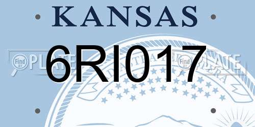 6RI017 Kansas License Plate