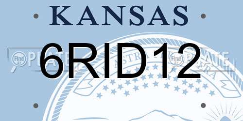 6RID12 Kansas License Plate