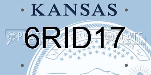 6RID17 Kansas License Plate
