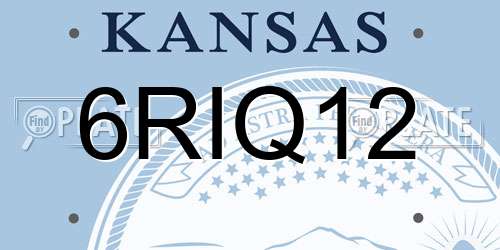 6RIQ12 Kansas License Plate