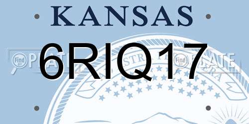 6RIQ17 Kansas License Plate