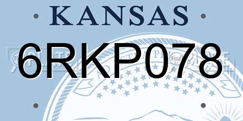 6RKP078 Kansas License Plate