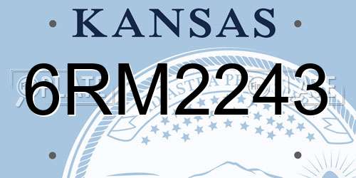 6RM2243 Kansas License Plate