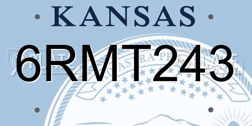 6RMT243 Kansas License Plate