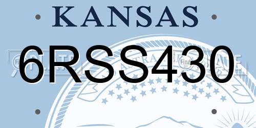 6RSS430 Kansas License Plate
