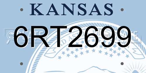 6RT2699 Kansas License Plate