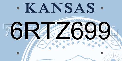 6RTZ699 Kansas License Plate
