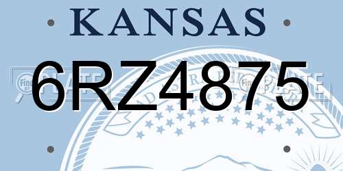 6RZ4875 Kansas License Plate