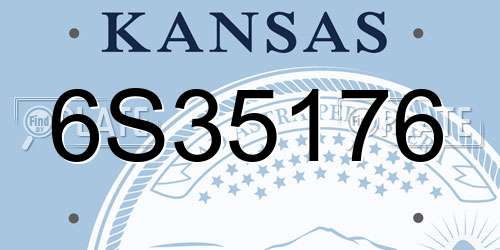 6S35176 Kansas License Plate
