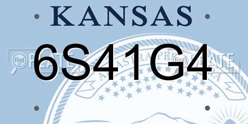 6S41G4 Kansas License Plate