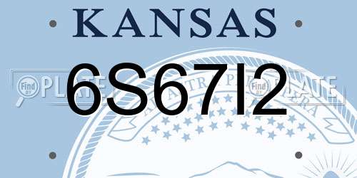 6S67I2 Kansas License Plate