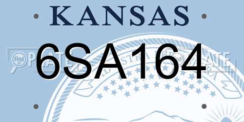 6SA164 Kansas License Plate