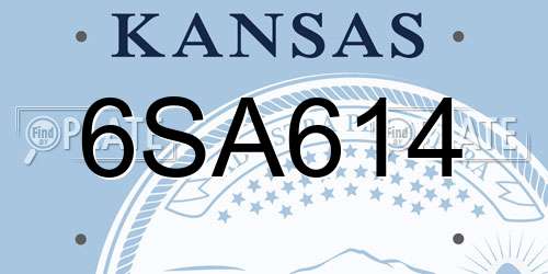 6SA614 Kansas License Plate