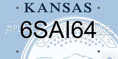 6SAI64 Kansas License Plate