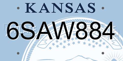6SAW884 Kansas License Plate