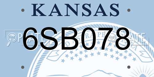 6SB078 Kansas License Plate