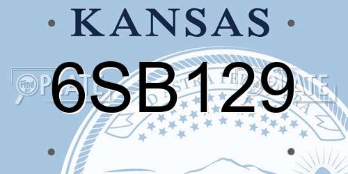 6SB129 Kansas License Plate