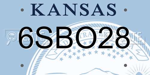 6SBO28 Kansas License Plate