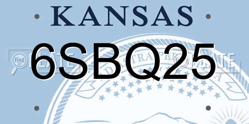 6SBQ25 Kansas License Plate