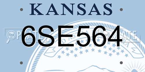 6SE564 Kansas License Plate