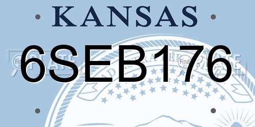 6SEB176 Kansas License Plate