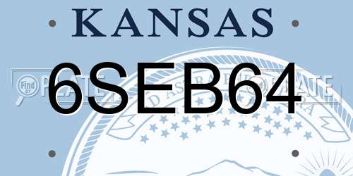 6SEB64 Kansas License Plate