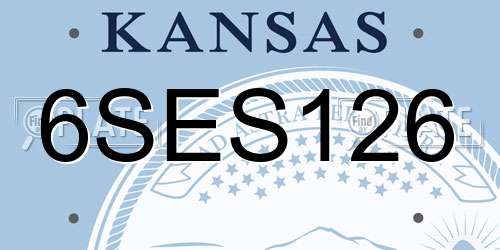 6SES126 Kansas License Plate