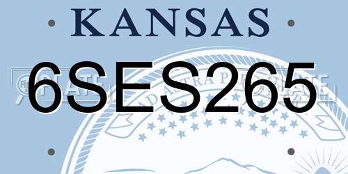 6SES265 Kansas License Plate