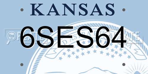 6SES64 Kansas License Plate