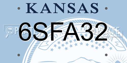 6SFA32 Kansas License Plate