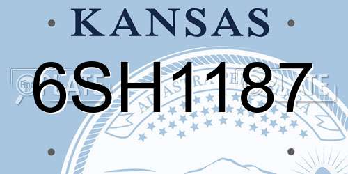 6SH1187 Kansas License Plate
