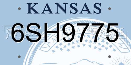 6SH9775 Kansas License Plate