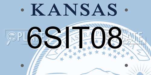 6SIT08 Kansas License Plate
