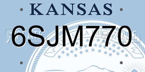 6SJM770 Kansas License Plate