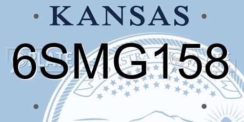 6SMG158 Kansas License Plate
