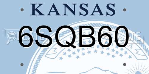 6SQB60 Kansas License Plate