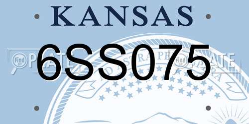 6SS075 Kansas License Plate