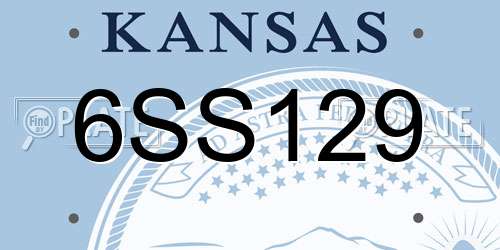 6SS129 Kansas License Plate